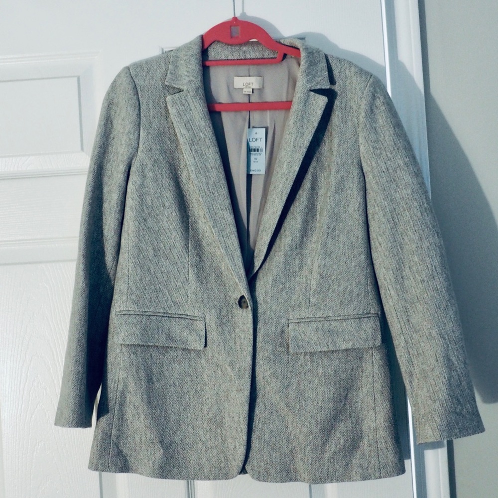Loft Grey Boyfriend Blazer • never worn, with tags